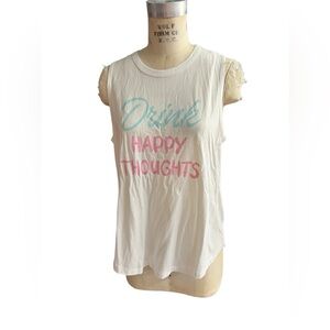 PJ Salvage L women’s white Drink Happy muscle tee